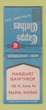 Matchbook Cover - Capps Men's Clothes Haggart Gawthrop Salina KS BOBTAIL
