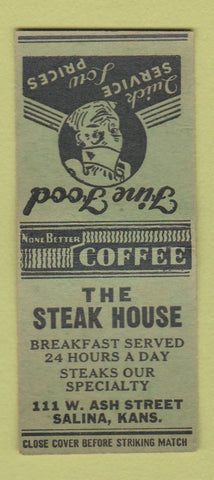 Matchbook Cover - The Steak House Salina KS BOBTAIL