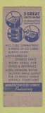 Matchbook Cover - Sunroc Water Cooler Salina KS BOBTAIL
