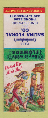 Matchbook Cover - Salina Floral Flowers hillbilly Salina KS BOBTAIL
