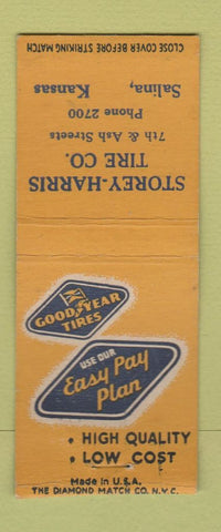Matchbook Cover - Gooyear Tires Storey Harris Salina KS BOBTAIL