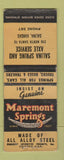 Matchbook Cover - Maremont Springs  Salina KS BOBTAIL