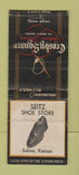 Matchbook Cover - Crosby Square Men's Shoes Seitz  Salina KS BOBTAIL WEAR