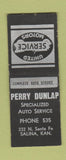 Matchbook Cover - United Service Motors Perry Dunlap Salina KS BOBTAIL
