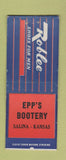 Matchbook Cover - Roblee Men's Shoes Epp's Bootery Salina KS BOBTAIL