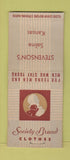 Matchbook Cover - Society Brand Men's Clothes Stevenson's  Salina KS BOBTAIL