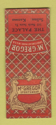 Matchbook Cover - McGregor Clothes The Palace Salina KS BOBTAIL