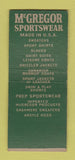 Matchbook Cover - McGregor Clothes The Palace Salina KS BOBTAIL