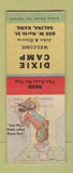 Matchbook Cover - Dixie Camp hillbilly Salina KS BOBTAIL