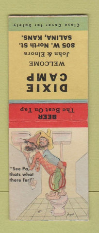 Matchbook Cover - Dixie Camp hillbilly Salina KS BOBTAIL