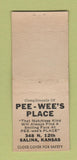 Matchbook Cover - Pee Wee's Place Salina KS BOBTAIL