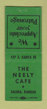 Matchbook Cover - Neely Cafe  Salina KS BOBTAIL