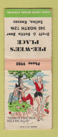 Matchbook Cover - Pee Wee's Place hillbilly Salina KS BOBTAIL WEAR