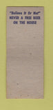 Matchbook Cover - White House Tavern Salina KS BOBTAIL