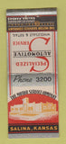 Matchbook Cover - Motor Service Company Auto Parts Salina KS BOBTAIL