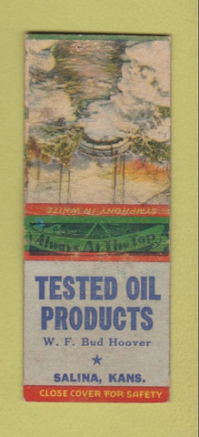 Matchbook Cover - Tested Oil Products Bud Hoover Salina KS BOBTAIL