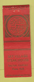Matchbook Cover - Sky Village Steak House Salina KS BOBTAIL
