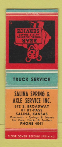 Matchbook Cover - Salina Spring and Axle Salina KS BOBTAIL