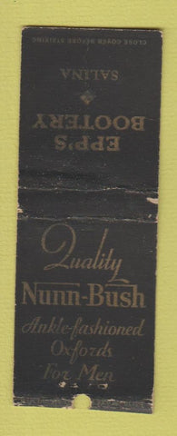 Matchbook Cover - Nunn Bush Shoes Epp's Bootery  Salina KS BOBTAIL WEAR