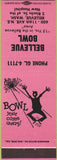 Matchbook Cover - Bellevue Bowling WA pink