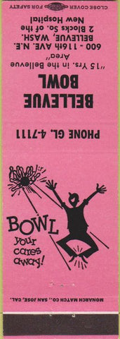 Matchbook Cover - Bellevue Bowling WA pink