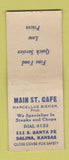 Matchbook Cover - Main St Cafe Salina KS BOBTAIL