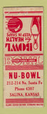 Matchbook Cover - Nu Bowling Salina KS BOBTAIL WEAR