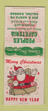 Matchbook Cover - Peoples Cafeteria Christmas Salina KS BOBTAIL