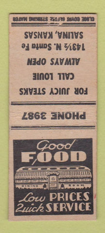 Matchbook Cover - Louie Restaurant Salina KS BOBTAIL