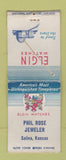 Matchbook Cover - Elgin Watches Phil Rose Jewelry Salina KS BOBTAIL