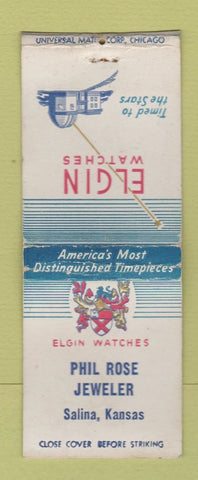 Matchbook Cover - Elgin Watches Phil Rose Jewelry Salina KS BOBTAIL