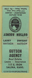 Matchbook Cover - Gutsch Real Estate Insurance Salina KS BOBTAIL