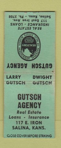 Matchbook Cover - Gutsch Real Estate Insurance Salina KS BOBTAIL