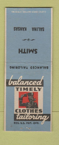 Matchbook Cover - Timely Men's Clothes Smith Salina KS BOBTAIL