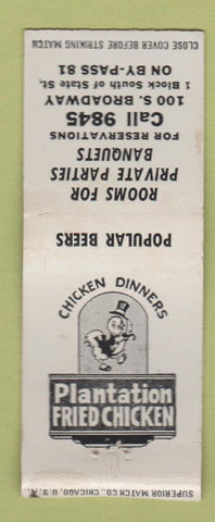 Matchbook Cover - Plantation Fried Chicken Salina KS BOBTAIL