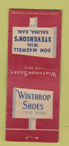 Matchbook Cover - Winthrop Men's Shoes Stevenson's Salina KS BOBTAIL