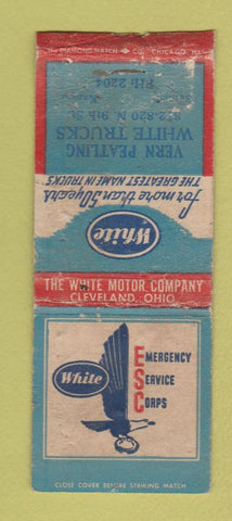 Matchbook Cover - White Trucks Vern Peatling Salina KS BOBTAIL WORN