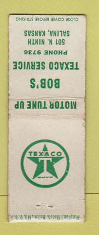 Matchbook Cover - Bob's Texaco oil gas  Salina KS BOBTAIL