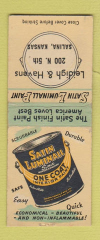 Matchbook Cover - Satin Luminall Paint Leidigh Havens Salina KS BOBTAIL