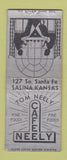 Matchbook Cover - Tom Neely Cafe Salina KS BOBTAIL