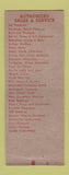 Matchbook Cover - Motor Service Company Auto Parts Salina KS BOBTAIL