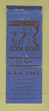 Matchbook Cover - A&G Cafe  Salina KS BOBTAIL
