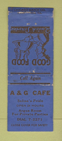 Matchbook Cover - A&G Cafe  Salina KS BOBTAIL