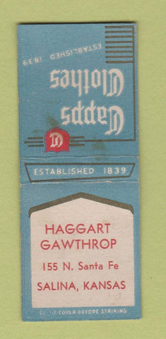 Matchbook Cover - Capps Men's Clothes Haggart Gawthrop Salina KS BOBTAIL