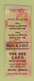 Matchbook Cover - Bee Cafe  Salina KS BOBTAIL