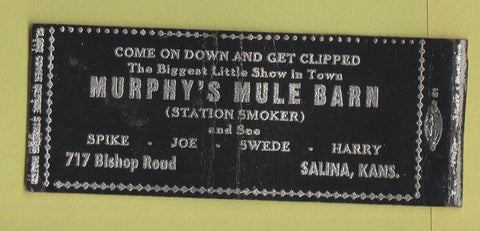 Matchbook Cover - Murphy's Mule Barn Salina KS BOBTAIL