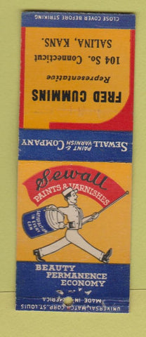Matchbook Cover - Sewall Paints Fred Cummins Salina KS BOBTAIL
