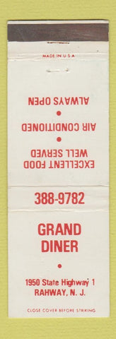 Matchbook Cover - Grand Diner Rahway NJ