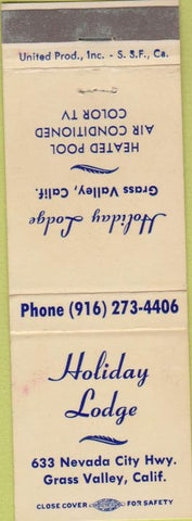 Matchbook Cover - Holiday Lodge Grass Valley CA