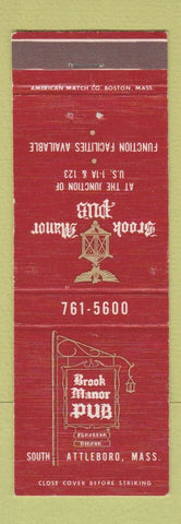 Matchbook Cover - Brook Manor Pub Attleboro MA